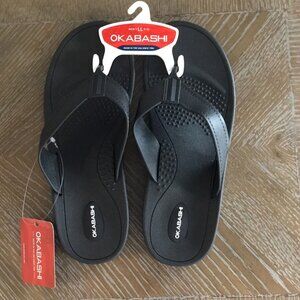 NEW Black Voyager Okabashi Flip Flops